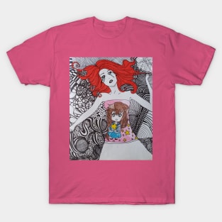 Emo girl lost in Thought T-Shirt